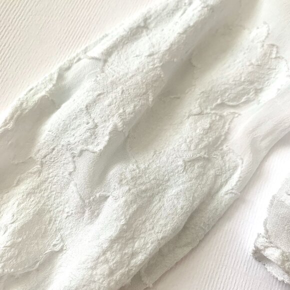 Wilfred Augustine Blouse Ruffled Peplum Cropped Sheer Floral Blouse Coquette - Picture 11 of 16